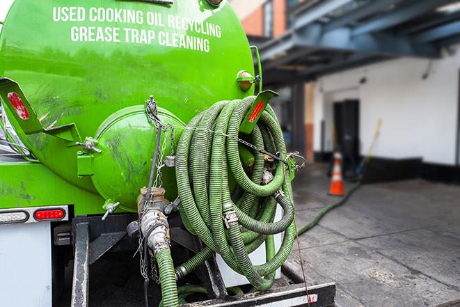 routine pumping of grease trap at a cafeteria in Easley, SC